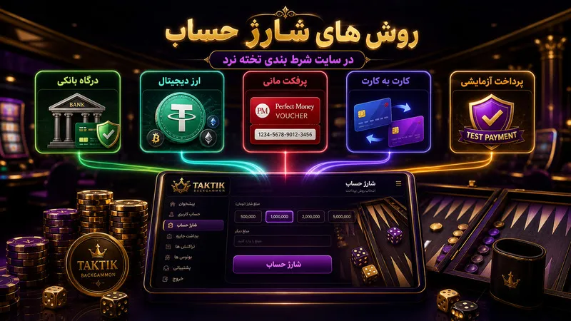 روش های شارژ حساب در سایت شرط بندی تخته نرد